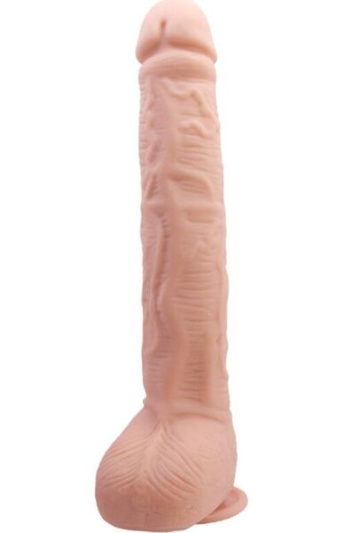 Realističen dildo Baile, dolg 28 cm, s priseskom na dnu