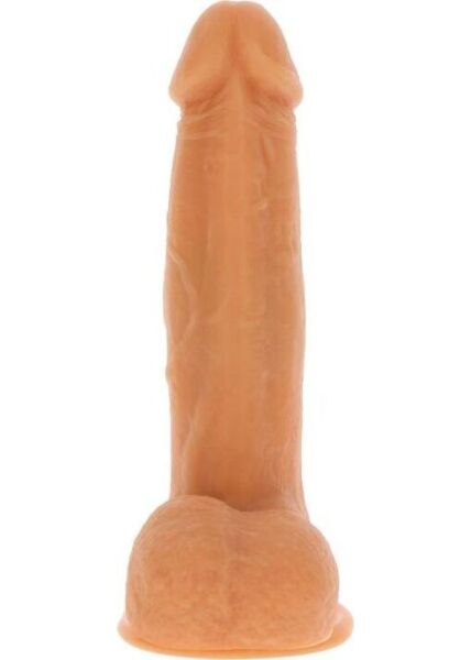 Realističen dildo vibrator Get Real Naked Beaded 21 cm znamke ToyJoy, v svetlem odtenku kože, s podnožjem s priseskom