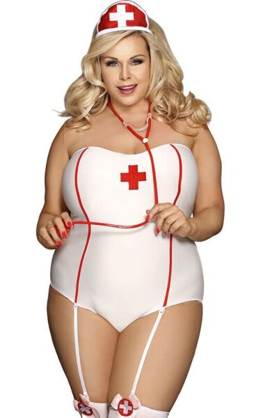 Kostum medicinske sestre Subblime Nurse Costume Teddy, bodi z odkritimi rameni