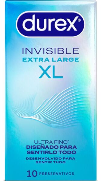 Škatlica z 10 kondomi Durex Invisible XL