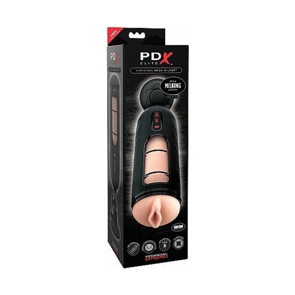 Masturbator PDX Elite Mega Milker Pipedream s samodejnim stiskanjem, prosojnim okencem in priseskom