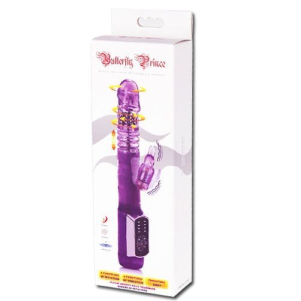 Rabbit vibrator Baile Rabbit Butterfly Prince z gredjo s kroglicami in metuljčkom za klitoris