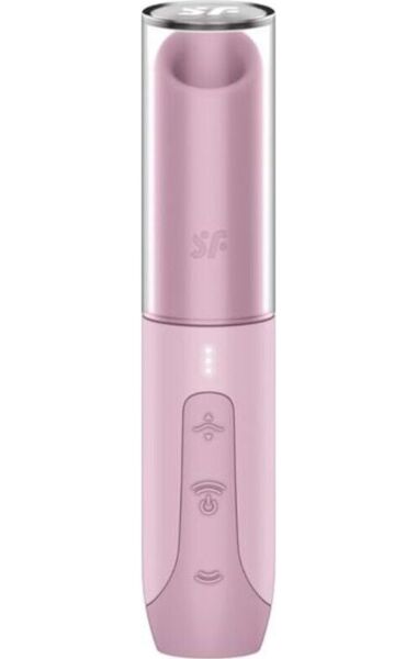 Sesalni stimulator klitorisa Satisfyer Secret Kiss v roza barvi, v obliki šminke