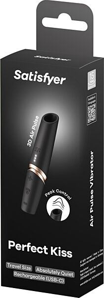 Sesalni stimulator klitorisa Satisfyer Perfect Kiss v črni in zlati barvi