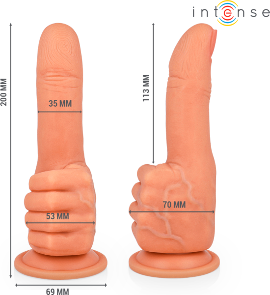 Dildo Intense Bender v obliki dlani s podstavkom s priseskom