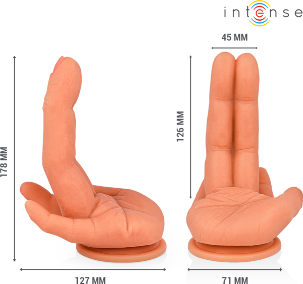 Dildo za točko G Intense Leela v obliki roke s prisesko na dnu