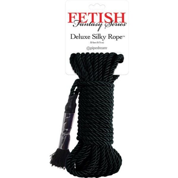 Črna bondage vrv Pipedream Black Deluxe Silk Rope