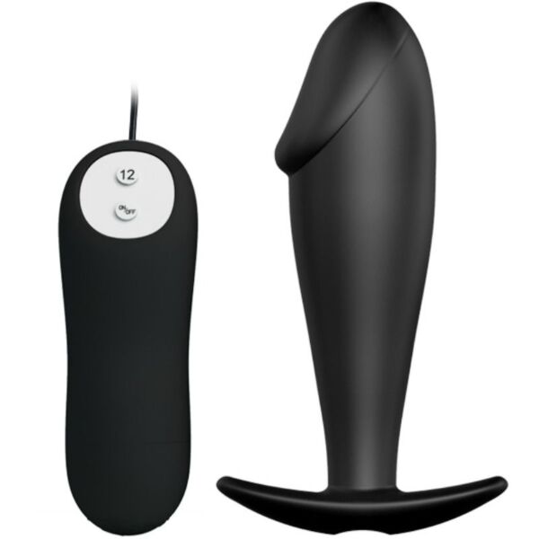 Vibrirajoči analni čep Pretty Love BI-040040 v črni barvi