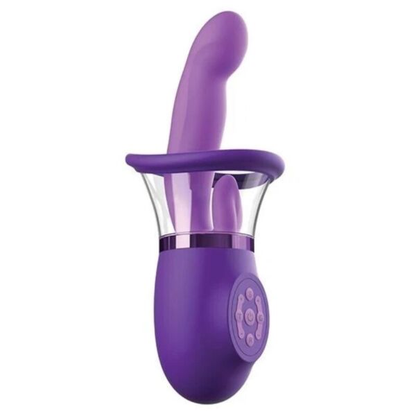 Vijoličen Pipedream Ultimate Pleasure Pro Plus z ukrivljenim krakom in jezičkom za stimulacijo klitorisa