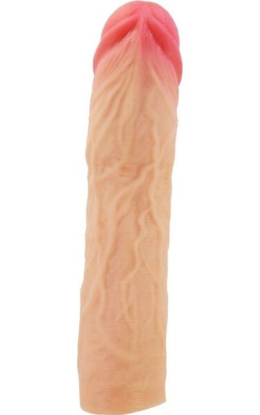 Navlaka za penis s podaljškom Pretty Love BI-026269, z izbočenimi žilami in izbočenim gličem