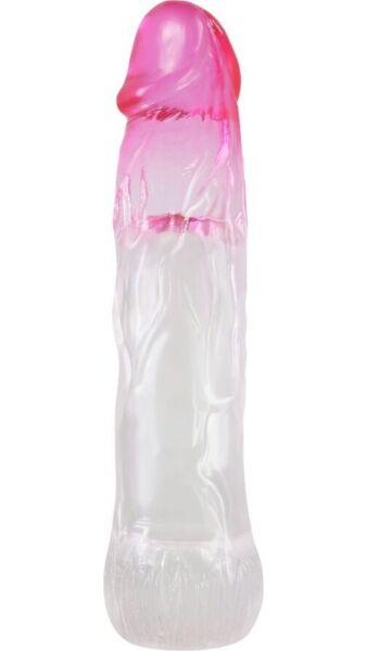 Navlaka za penis Pretty Love Neron s konico v obliki glavice in narebrenim telesom