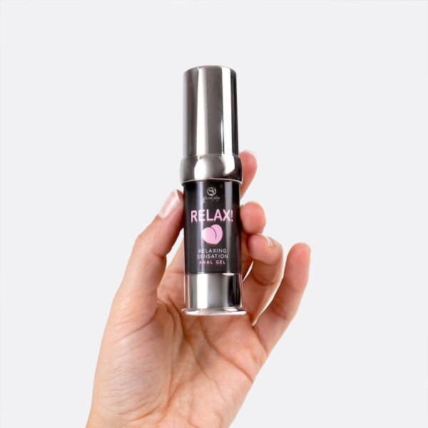 Airless embalaža analnega gela Secret Play Relax s 15 ml vsebine