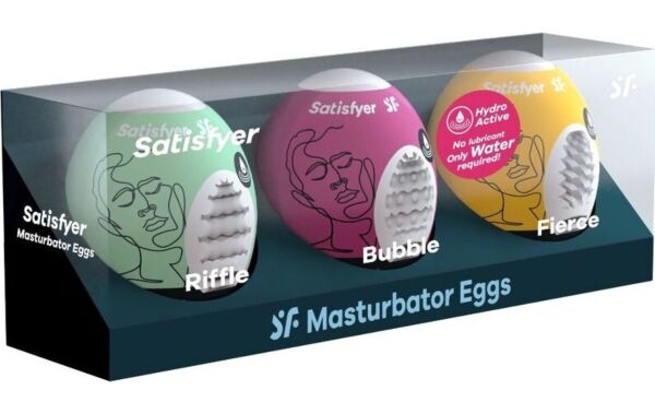 Komplet treh masturbator jajc Satisfyer Eggs Riffle, Bubble & Fierce