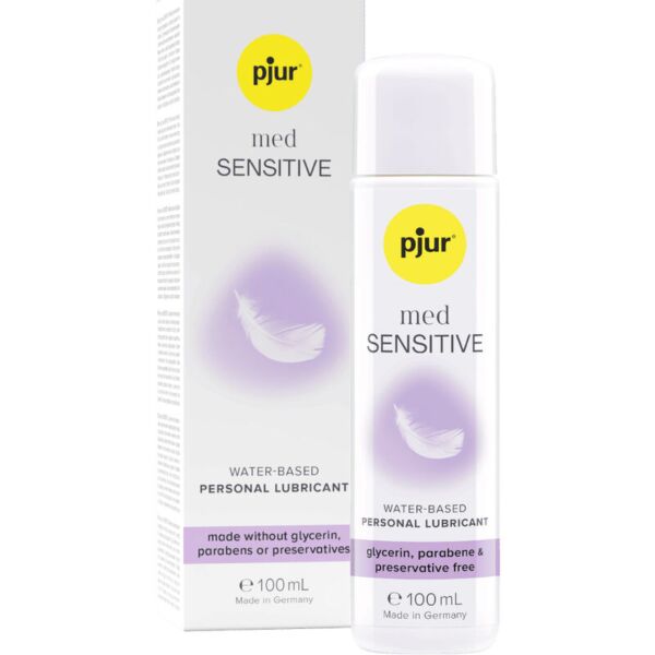 Lubrikant na vodni osnovi Pjur Med Sensitive Glide v velikostih 2 ml in 100 ml