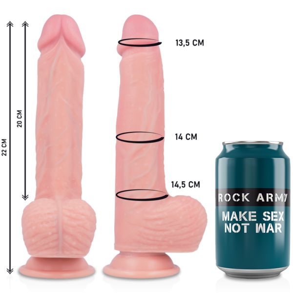 Realističen vibrator Rock Army Hawk s podstavkom s prisesko