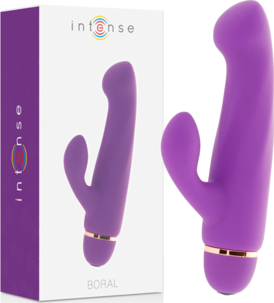 Vibrator z dvojno stimulacijo Intense Fun Boral z ukrivljeno konico in stimulatorjem klitorisa