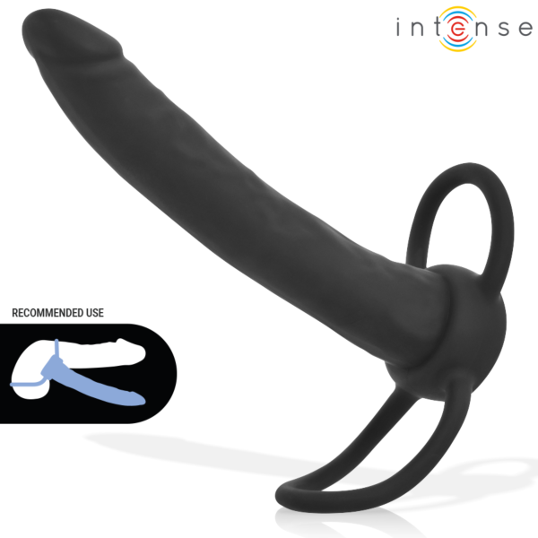 Analni dildo Intense Lucas z vgrajenim obročkom za penis in obročkom za modo