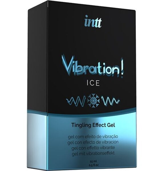 Embalaža s 15 ml in doziralnikom stimulacijskega gela INTT Vibration Ice