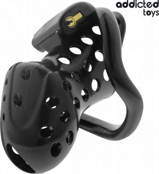 Kletka čistosti Addicted Toys Locked 10,5 cm s štirimi obroči, ključavnico in ključema