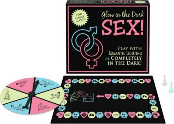 Erotična igra na igralni plošči Kheper Games Glow in the Dark Sex! z embalažo