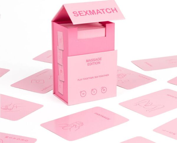 Škatla in karte kartne igre za pare Sexmatch Massage Edition znamke Secret Play