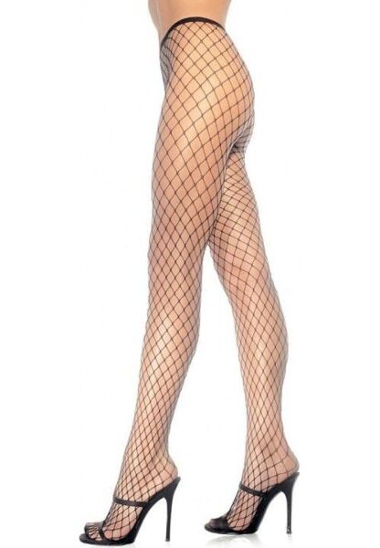 Mrežaste hlačne nogavice Leg Avenue Xena Diamond Tights v črni barvi, s široko rombasto mrežo