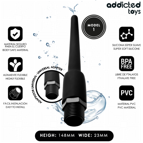 Analna prha Addicted Toys Model 1 z univerzalnim adapterjem za tuš cev
