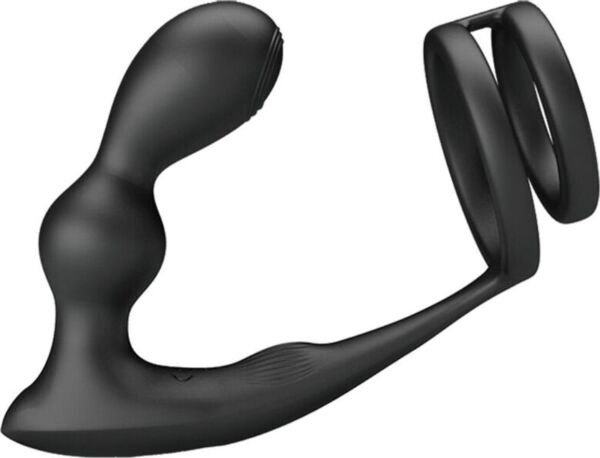 Obroček za penis z vibracijskim analnim čepom Pretty Love Marshall in daljinski upravljalnik