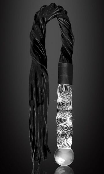 Analni čep iz pihanega stekla Pipedream Icicles No. 38 z repom