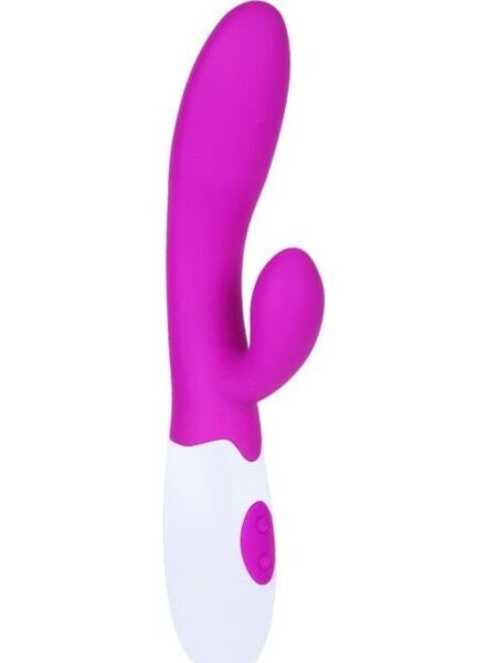 Rabbit vibrator Pretty Love Flirtation Alvis v lila-beli barvi z vstavljivim delom in stimulatorjem klitorisa