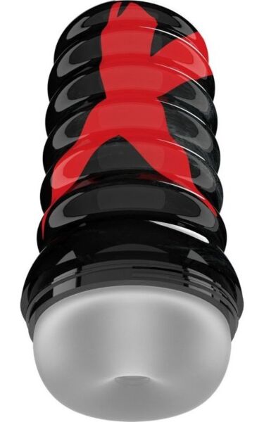 Masturbator PDX Elite Air-Tight z narebrenim zunanjim ohišjem