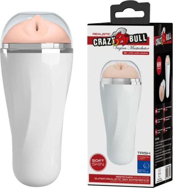 Masturbator Crazy Bull Trish z realistično vaginalno odprtino in ohišjem z bisernim zaključkom