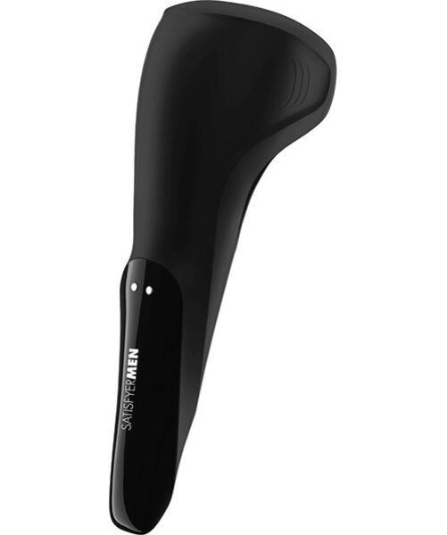 Masturbator Satisfyer Men Wand v črni barvi s prožnimi silikonskimi krilci