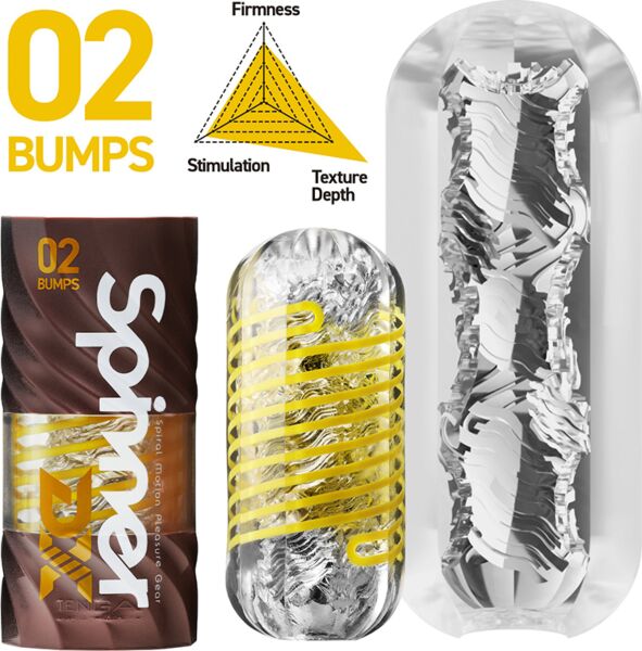 Masturbator Tenga Spinner DX 02 Bumps z embalažo in stojalom za sušenje