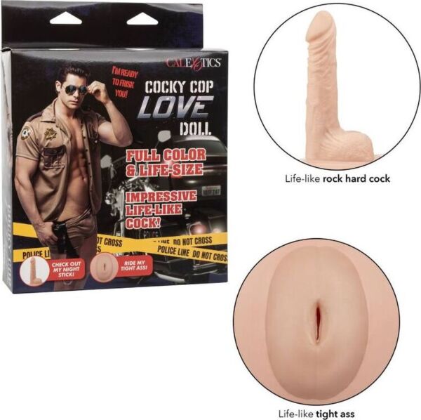Napihljiva lutka CalExotics Cocky Cop Love Doll, celotno telo