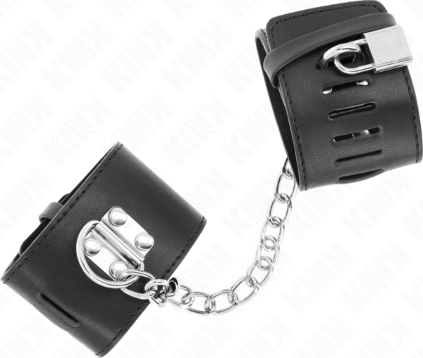 Črne lisice Kink Fixed Wrist Restraints z verigo in ključavnico