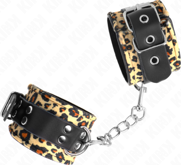 Usnjene lisice Kink z leopardjim vzorcem za BDSM