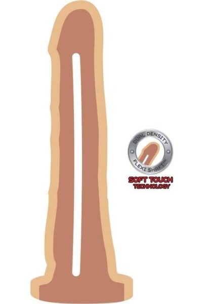 Realistični dildo ToyJoy Dual Density Dong 19 cm, svetle barve kože, s podstavkom s priseskom