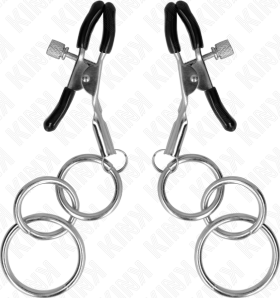 Ščipalke za bradavice Kink Nipple Grip s tremi obročki