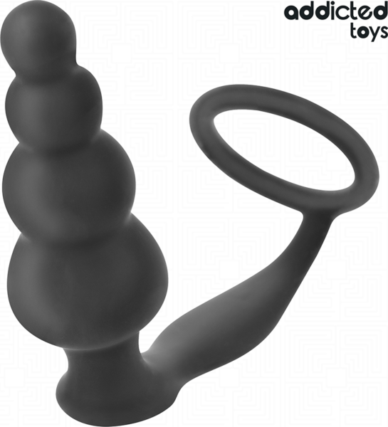 Analni čep Addicted Toys Model 5 z obročkom za testise