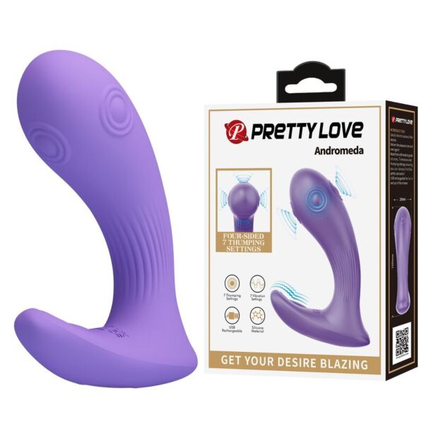 Vibrator z dvojno stimulacijo Pretty Love Andromeda v vijolični barvi
