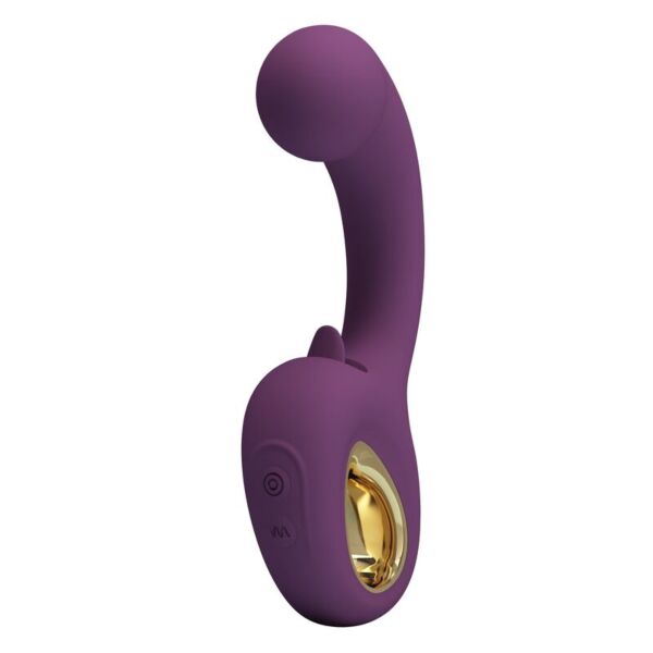 Vibrator z dvojno stimulacijo Pretty Love Brynnlee v vijolični barvi z zunanjim jezičkom