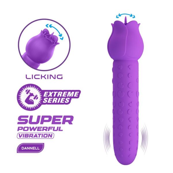 Klitorisni vibrator Pretty Love Dannell vijolične barve z glavo v obliki rože