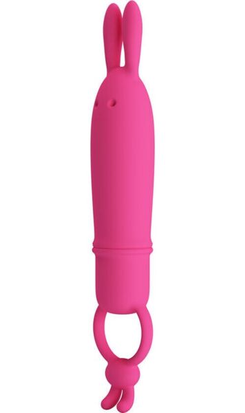 Vibrator rabbit Pretty Love BI-300133 iz silikona z zajčjima ušesoma in obročem za oprijem
