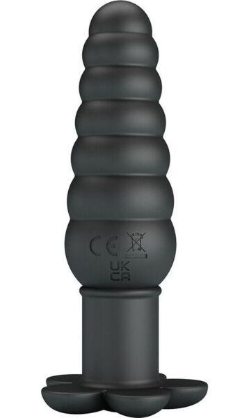 Analni vibrator Pretty Love BI-040203 iz črnega silikona z ročajem