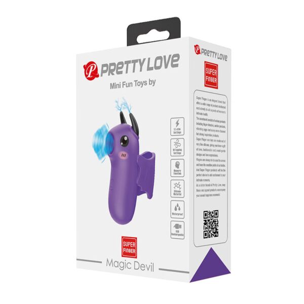 Stimulator za prst Pretty Love Magic Devil, vijoličen, v obliki hudička
