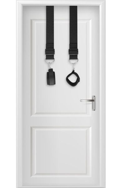Lisice za vrata Darkness Bondage Door Cuffs z dvema akrilnima ceveme, najlonskimi trakovi in dvema zapestnima manšetama