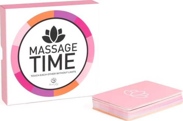 Škatla masažne igre za pare Secret Play Massage Time s kartami in kocko