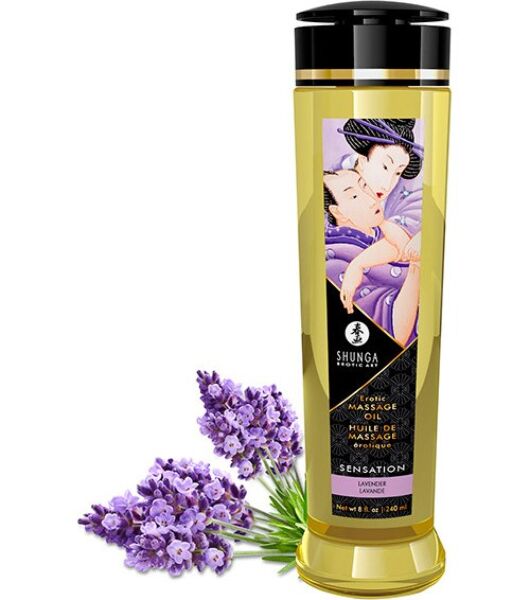 Masažno olje Shunga Erotic Massage Oil, 240 ml, v prozorni embalaži
