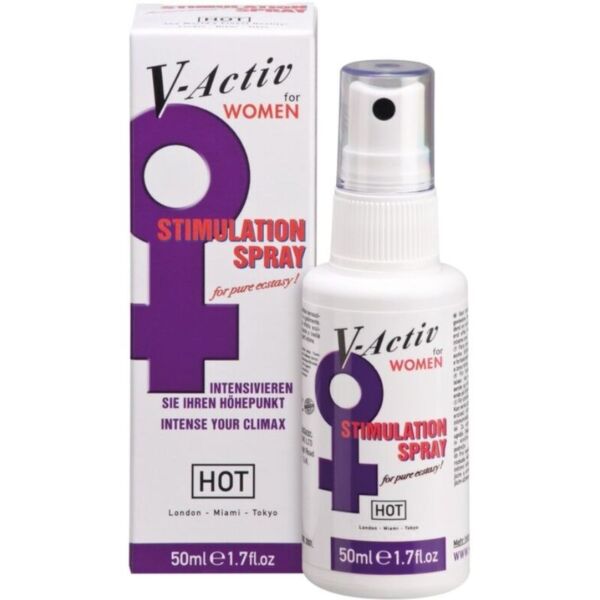 Steklenička stimulativnega spreja za ženske HOT V-Activ Stimulation Spray, 50 ml
